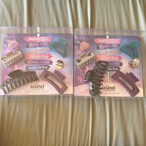 Set of 2 Scunci Claw Hair Clip Gift Set New In Box total 12 clips lot of 2
